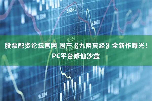 股票配资论坛官网 国产《九阴真经》全新作曝光！PC平台修仙沙盒